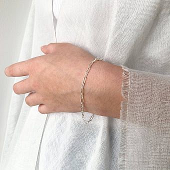 7 Inches Paperclip Staple Chain Bracelets Sterling Silver .925