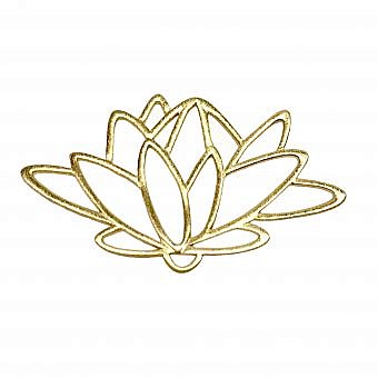 Large Blossomed Lotus Flower Brushed 14kt Gold Vermeille Amoracast - Connectors Pendants