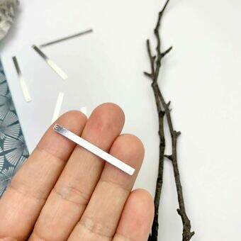 Alternative view of Spike Rectangle Bar Stamping Disc Blanks Sterling Silver .925 - Pendants Charms