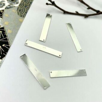 Rectangle Bar Stamping Disc Blanks Sterling Silver .925 - Connectors Pendants