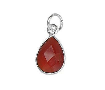 Alternative view of Carnelian Agate Teardrop Bezel Set Sterling Silver .925 - Pendants Charms