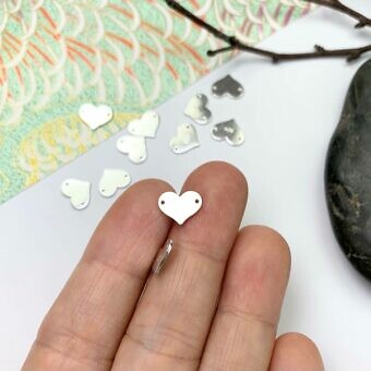 Alternative view of Heart Stamping Disc Blanks with Two Holes Sterling Silver .925 - Connectors Pendants Charms