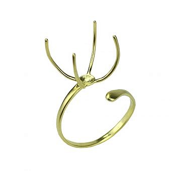 Huggies Prong Adjustable Ring Size 4-10 Satin 14kt Gold Vermeille Amoracast