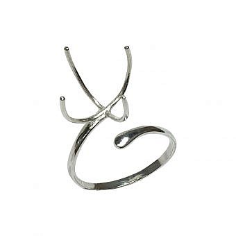 Huggies Prong Adjustable Ring Size 4-10 Sterling Silver .925 Amoracast