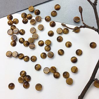 5mm Tiger Eye Cabochon Round Beads