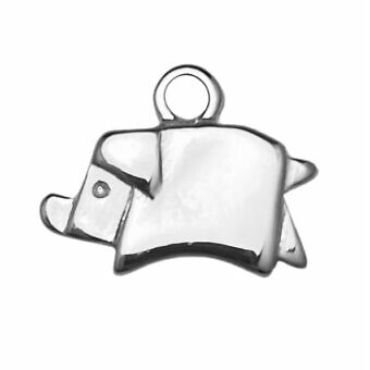 Origami Piggy Sterling Silver .925 Amoracast - Pendants Charms