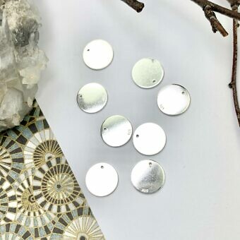 11mm Round Stamping Disc Blanks Sterling Silver .925 - Pendants Charms