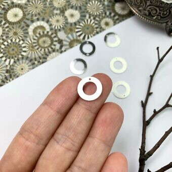 Alternative view of Round Donut Wheel Stamping Disc Blanks Sterling Silver .925 - Pendants Charms