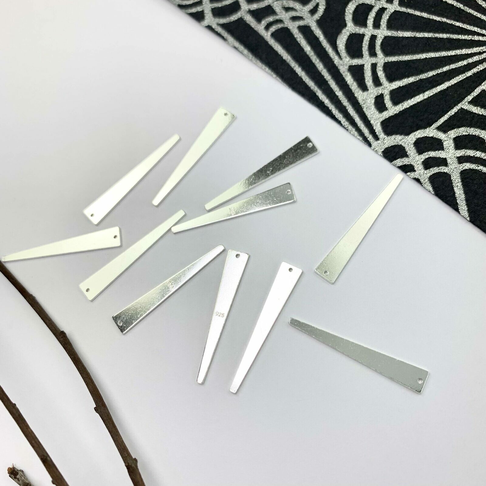 Triangle Icicle Spike Stamping Disc Blanks Sterling Silver .925 - Pendants