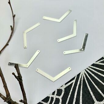 Chevron Arrow Bar Stamping Disc Blanks Sterling Silver .925 - Connectors Pendants
