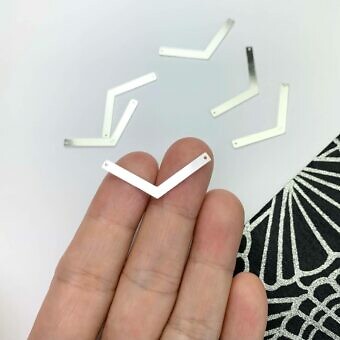 Alternative view of Chevron Arrow Bar Stamping Disc Blanks Sterling Silver .925 - Connectors Pendants