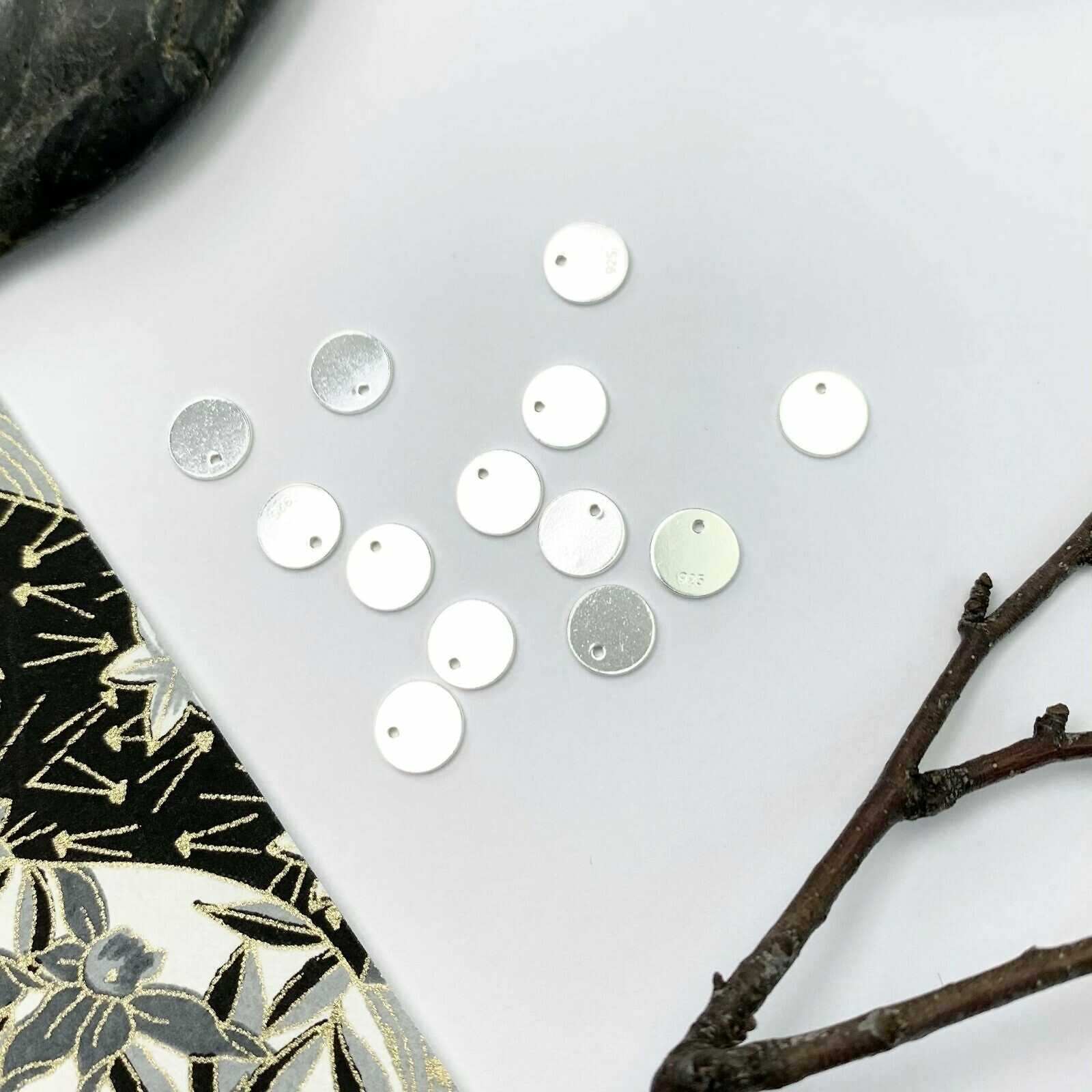 7mm Round Stamping Disc Quality Tag Blanks Sterling Silver .925 - Pendants Charms