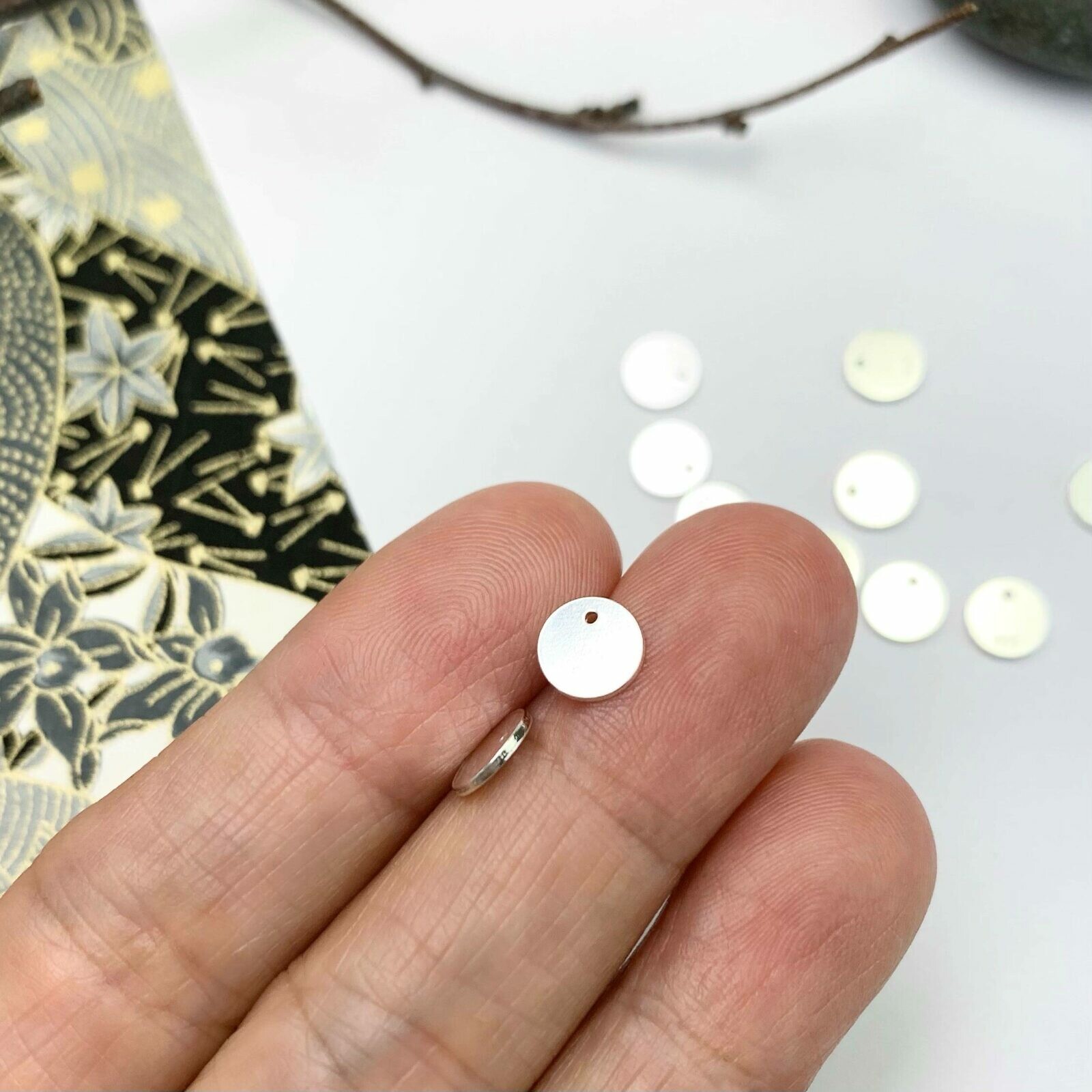 7mm Round Stamping Disc Quality Tag Blanks Sterling Silver .925 - Pendants Charms - Image 2