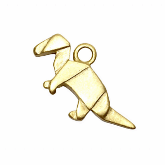 Origami T-Rex Dinosaur Satin 14kt Gold Vermeille Amoracast - Pendants Charms