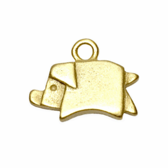 Origami Piggy Satin 14kt Gold Vermeille Amoracast - Pendants Charms