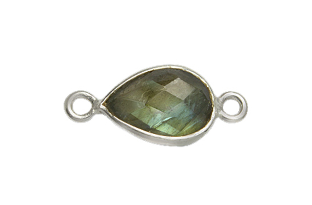 Labradorite Teardrop Bezel Set Sterling Silver .925 - Connectors Pendants Charms - Image 3