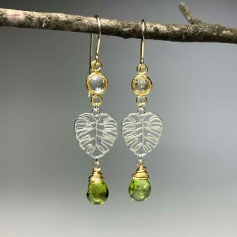 Alternative view of 6mm Clear Quartz Round Bezel Set Sterling Silver .925 - Connectors Pendants Charms (April)