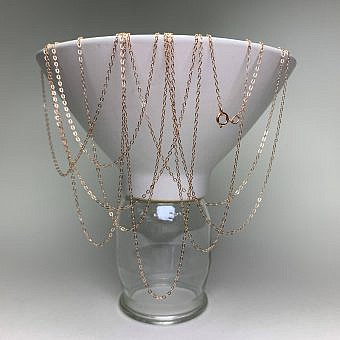 RGF 16" Fine Cable Flat Oval Finished Chain 14kt Rose Gold Filled