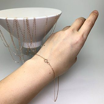 Alternative view of RGF 16" Fine Cable Flat Oval Finished Chain 14kt Rose Gold Filled