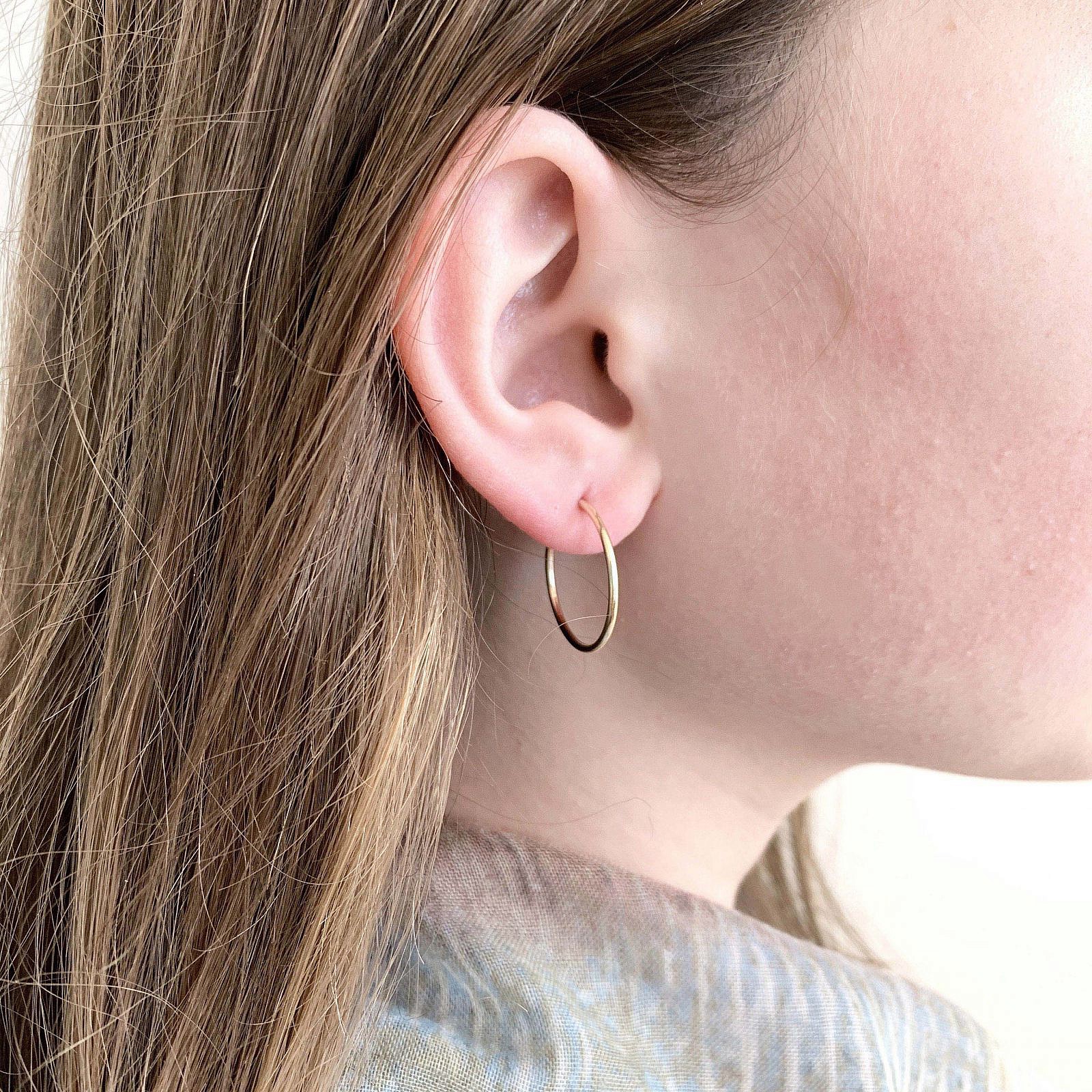 20mm Endless Hoops Sleeper Earrings 14kt Gold Filled - Image 4