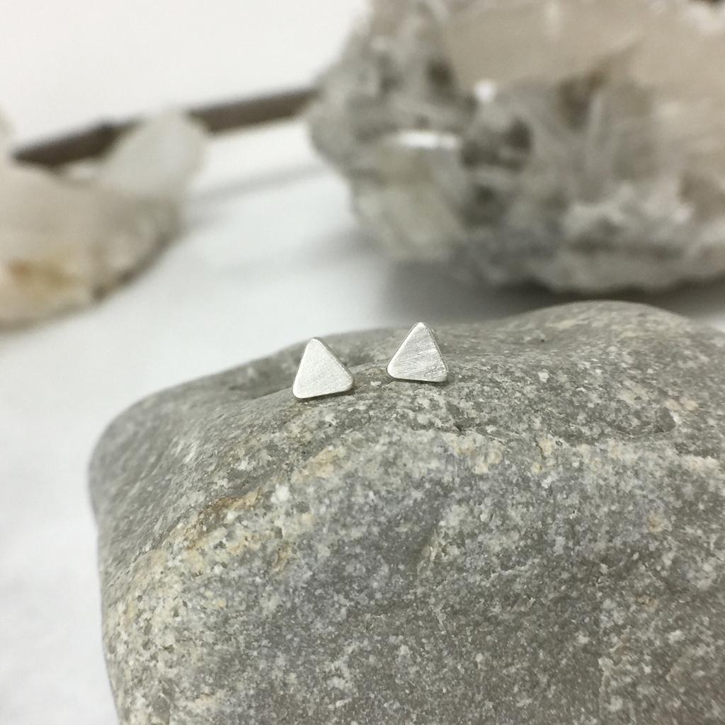 4mm Yield Triangle Disc Blanks Studs Earrings Sterling Silver .925 Amoracast - Image 2
