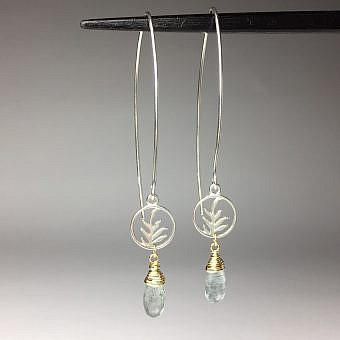 Alternative view of Long Marquise Hook 20GA Earrings Sterling Silver .925 Amoracast