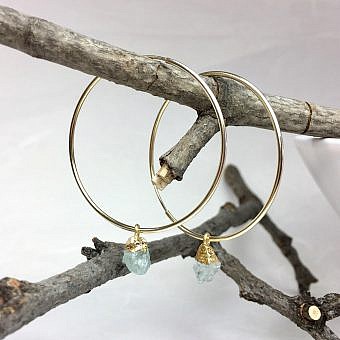 Alternative view of 35mm Endless Hoops Sleeper Earrings 14kt Gold Filled