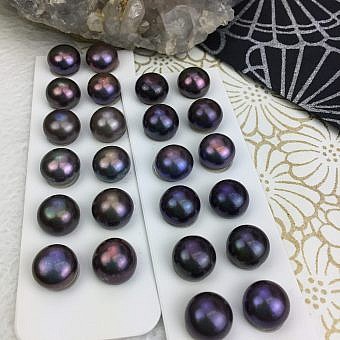 half drilled buttons pearls