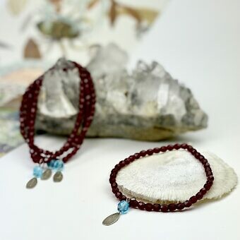 Garnet Aquamarine Bracelets