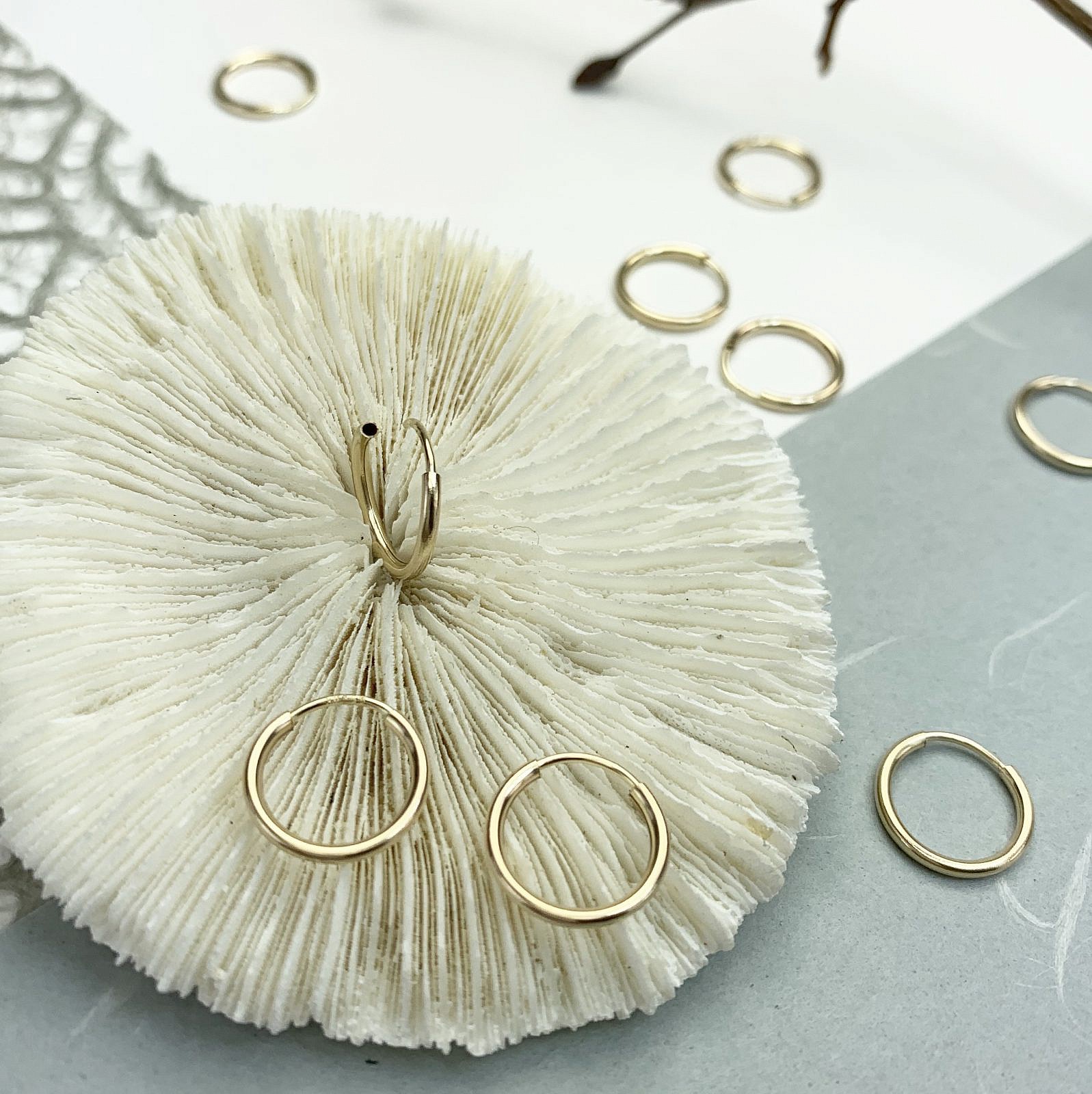 12mm Endless Hoops Sleeper Earrings 14kt Gold Filled