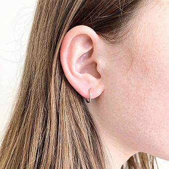 Alternative view of 12mm Endless Hoops Sleeper Earrings 14kt Gold Filled