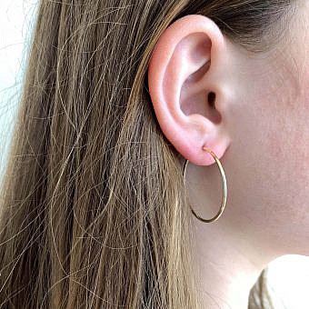 Alternative view of 40mm Endless Hoops Sleeper Earrings 14kt Gold Filled