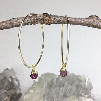 Alternative view of 50mm Endless Hoops Sleeper Earrings 14kt Gold Filled