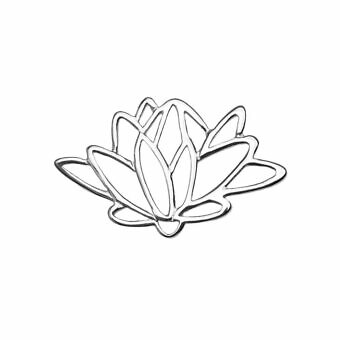Small Blossomed Lotus Flower Sterling Silver .925 Amoracast - Connectors Pendants Charms
