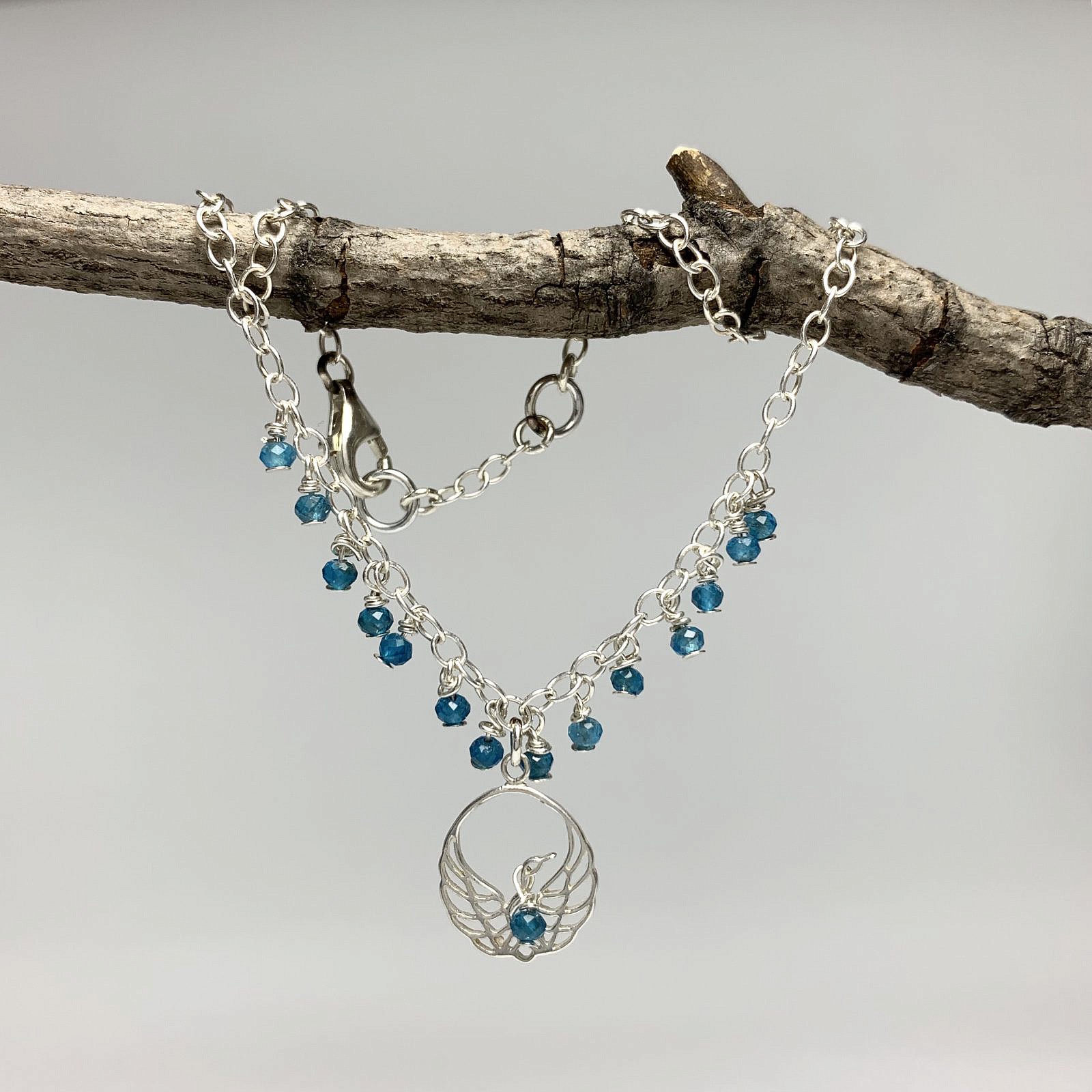 2x3mm Micro Faceted Rondelle Blue Apatite Beads - Image 3