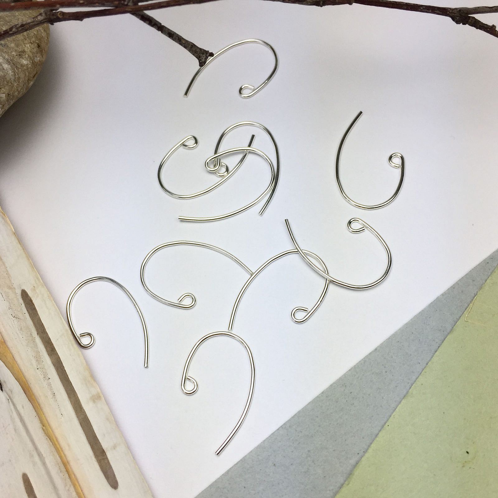 Bass Clef Hook Earrings Sterling Silver .925