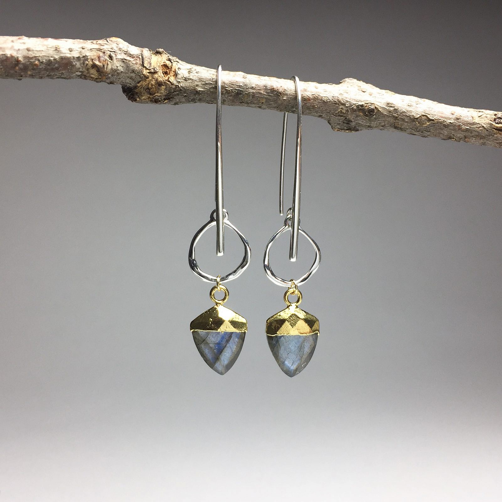 Modern Sleek Hooks Earrings Sterling Silver .925 Amoracast - Image 2