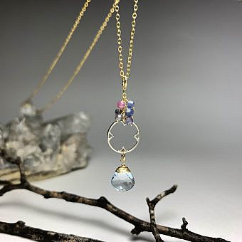 Alternative view of Circle Nimbus Brushed 14kt Gold Vermeille Amoracast - Connectors Pendants Charms