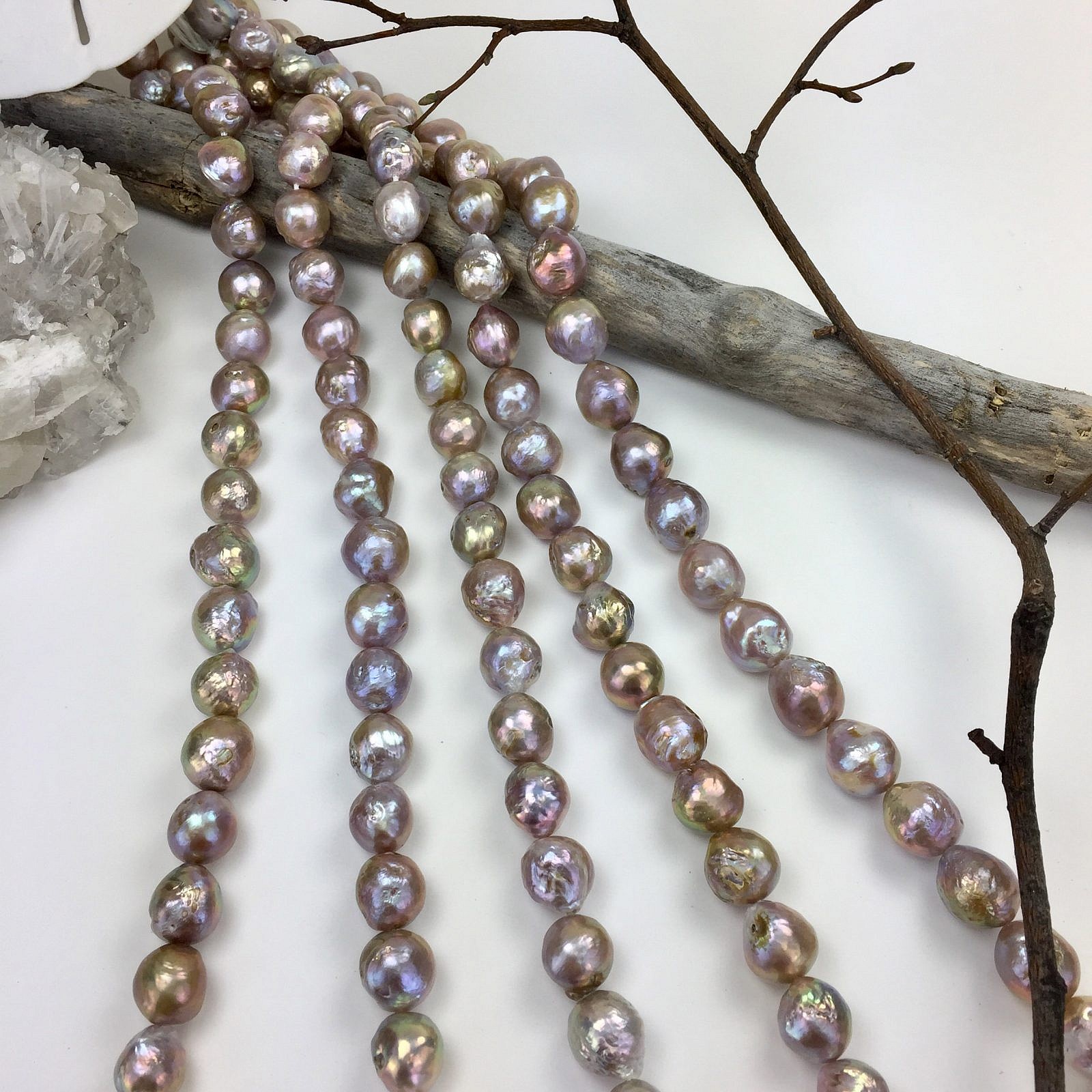 12mm Brown Rose Baroque Freshwater Pearls Beads