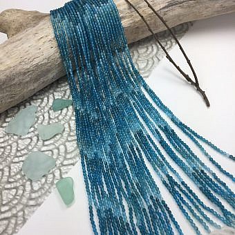 2.5mm Blue Apatite Ombré Micro Faceted Round