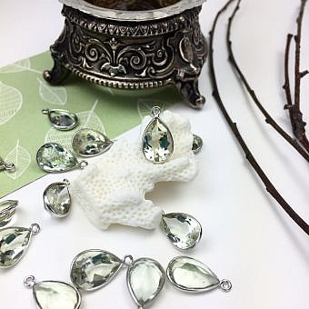 Silver Green Amethyst Pendant