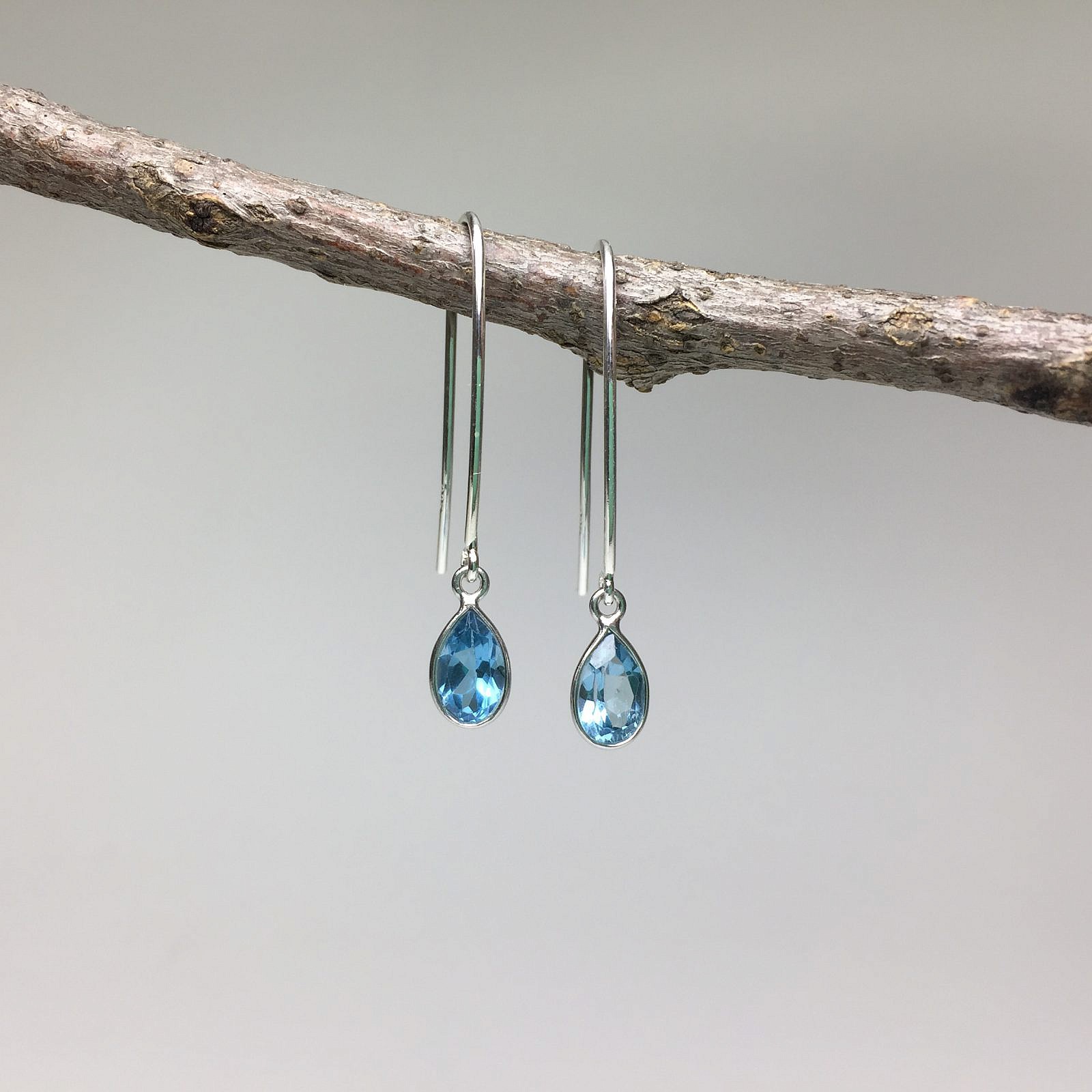 Kidney Bean Hook Earrings Sterling Silver .925 - Image 2