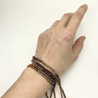 Alternative view of 2x3mm Micro Faceted Rondelle Tundru Sapphire, Garnet, Citrine Beads