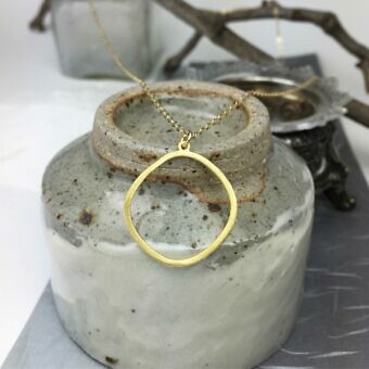Alternative view of Cushion Frame Brushed 14kt Gold Vermeille Amoracast - Pendants