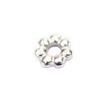 Alternative view of 5x1.4mm Daisy Flower Spacer Rondelle Beads 1.4mm Hole Sterling Silver .925