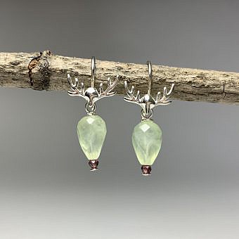 Alternative view of Reindeer Antler Effortless Hooks Earrings Sterling Silver .925 Amoracast
