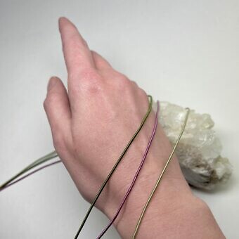 Alternative view of 1mm Mokuba Emerald Green Acrylic Cord Ribbon