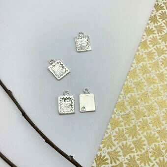 Rectangle Starburst Window Sterling Silver .925 - Pendants Charms