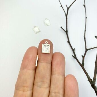 Alternative view of Rectangle Starburst Window Sterling Silver .925 - Pendants Charms