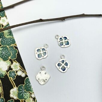 Wildflower Enamel Gradient Blue Sterling Silver .925 - Pendants Charms